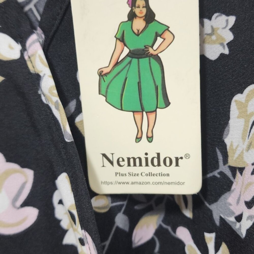 Nemidor Womens Casual Plus Size 22 Summer Boho Swing Wrap Dress Floral Print - Picture 4 of 7